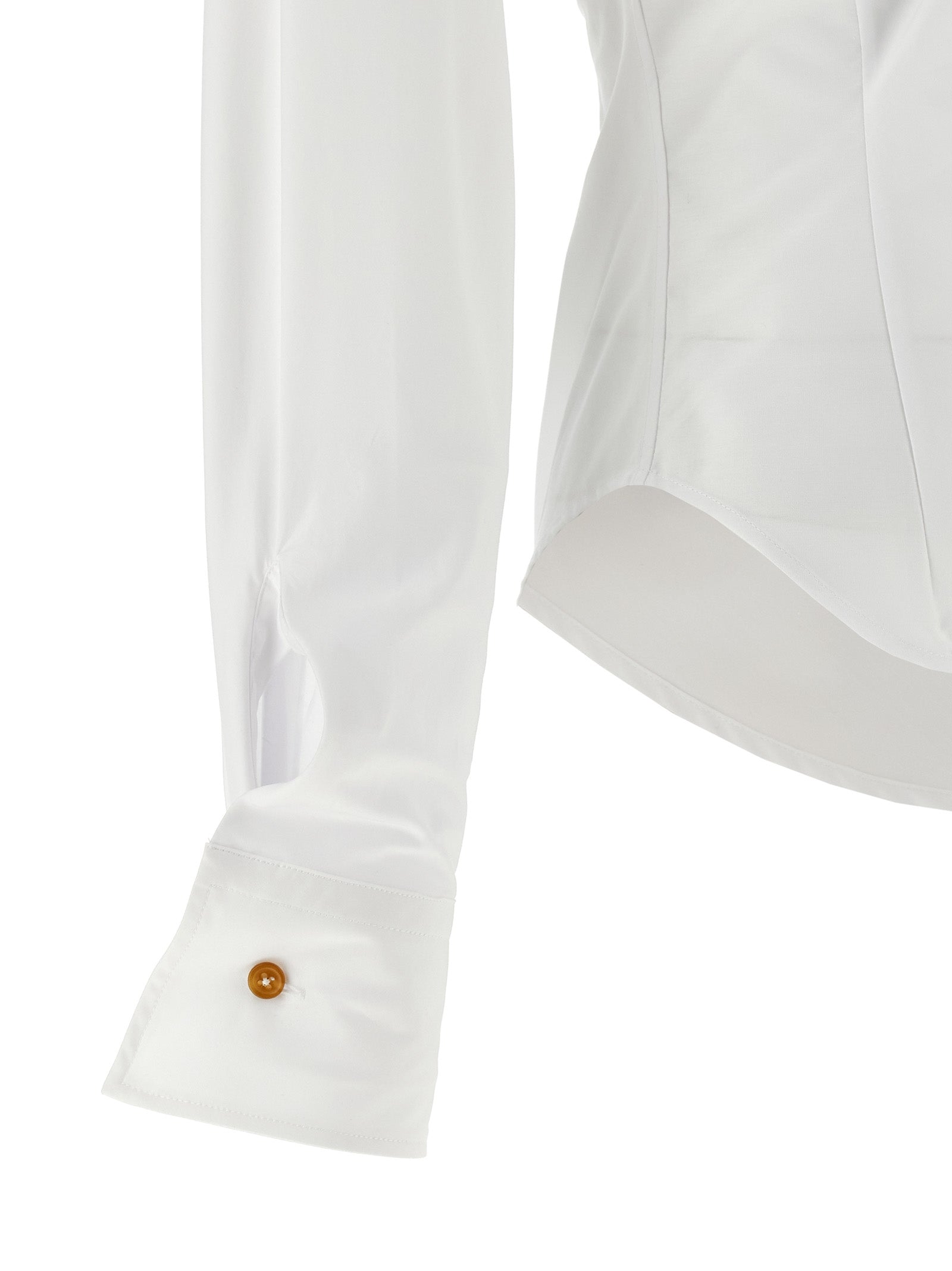 Blouse by Vivienne Westwood for women in cotton white showcases a sublime silhouette, artfully detailed with a sublime and for a sophisticated, sublime finish.