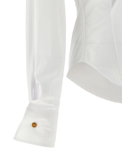 Blouse by Vivienne Westwood for women in cotton white showcases a sublime silhouette, artfully detailed with a sublime and for a sophisticated, sublime finish.