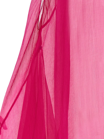 Dries Van Noten Crisp Women's Sleeveless Silk Dress - Fuchsia Transparent