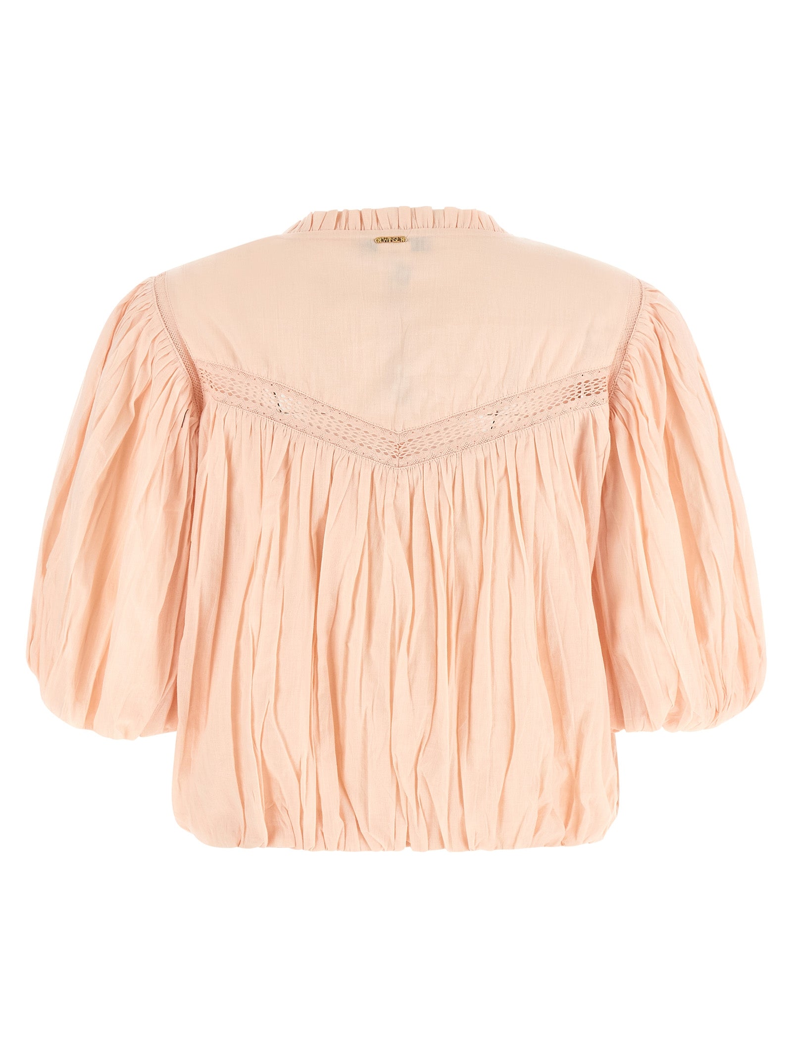 Blouse by Twinset for women in cotton multicolor, pink & patterned features an polished silhouette, showcasing a sophisticated v-neck neckline and detail for a truly polished finish.