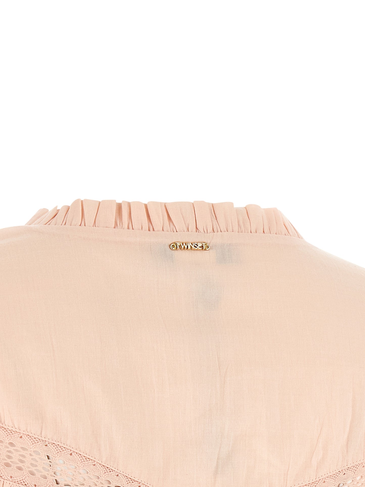 Blouse by Twinset for women in cotton multicolor, pink & patterned presents a discerning silhouette, showcasing a sophisticated and for a truly discerning finish.