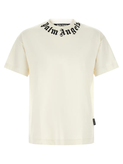 T-Shirt by Palm Angels for men in cotton bicolour, black, white, signature & print features an edgy silhouette, meticulously detailed with a sophisticated short-sleeve and crew neckline for a truly edgy finish.
