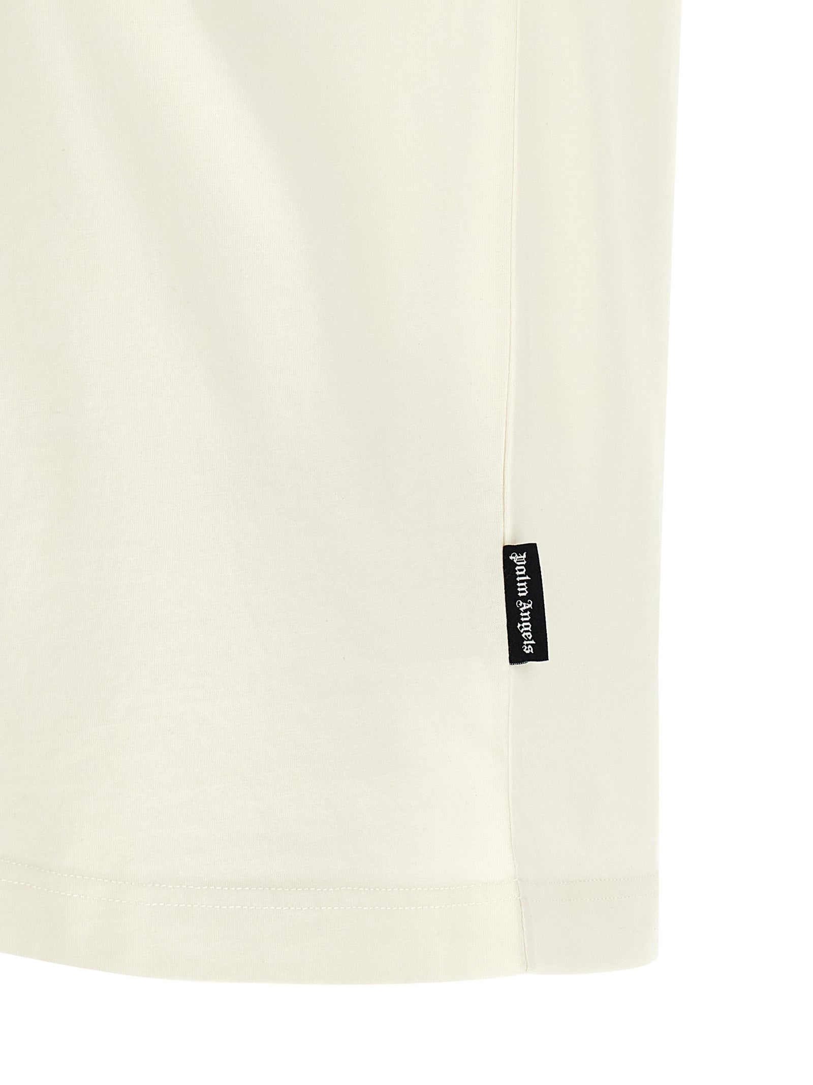 T-Shirt by Palm Angels for men in cotton bicolour, black, white, signature & print showcases a unassuming silhouette, artfully detailed with a refined and unassuming for a sophisticated, contemporary look.