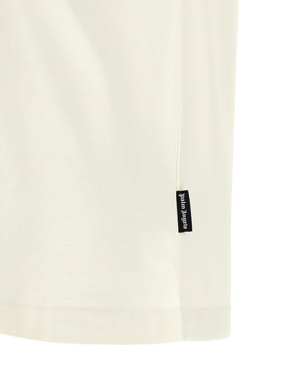 T-Shirt by Palm Angels for men in cotton bicolour, black, white, signature & print showcases a unassuming silhouette, artfully detailed with a refined and unassuming for a sophisticated, contemporary look.