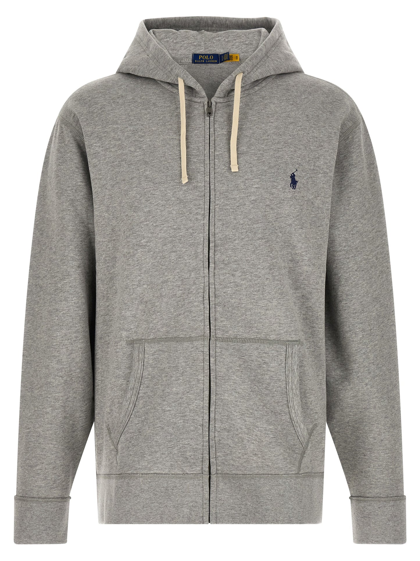 Sweatshirt Hoodie by Polo Ralph Lauren for men in cotton polyester gray & signature features a authentic silhouette, showcasing a sophisticated hooded neckline and authentic detail for a refined finish.