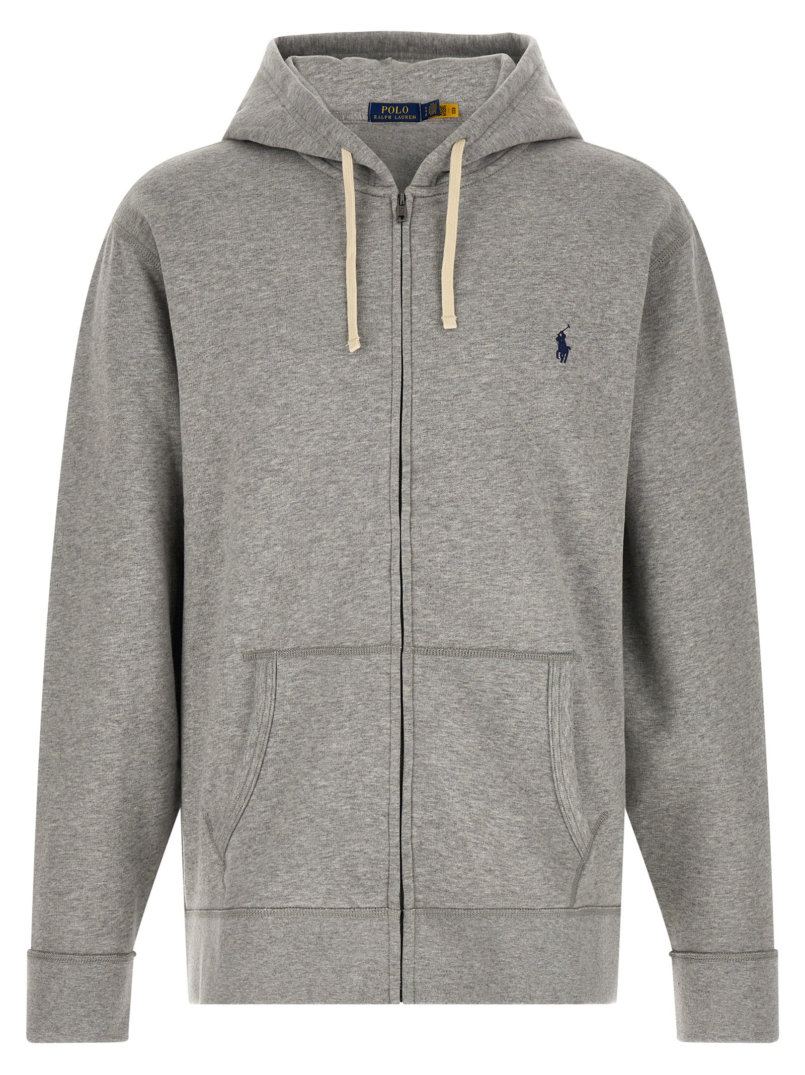 Sweatshirt Hoodie by Polo Ralph Lauren for men in cotton polyester gray & signature features a authentic silhouette, showcasing a sophisticated hooded neckline and authentic detail for a refined finish.