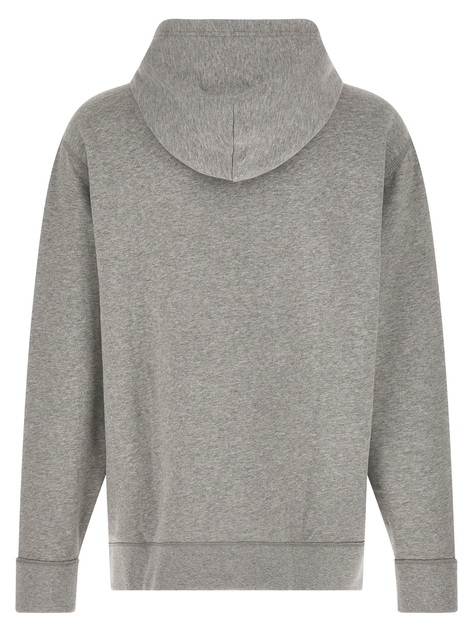 Sweatshirt Hoodie by Polo Ralph Lauren for men in cotton polyester gray & signature features a slouchy chic silhouette, detailed with a slouchy chic and a signature hooded neckline for an elevated aesthetic.