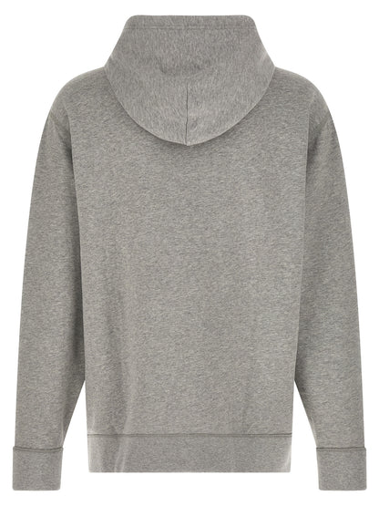 Sweatshirt Hoodie by Polo Ralph Lauren for men in cotton polyester gray & signature features a slouchy chic silhouette, detailed with a slouchy chic and a signature hooded neckline for an elevated aesthetic.