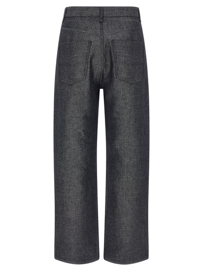 Jeans by Fendi for men in silk linen & denim cotton gray & signature features a refined silhouette with a refined straight-leg & wide, defined by a and a refined long for a refined finish.