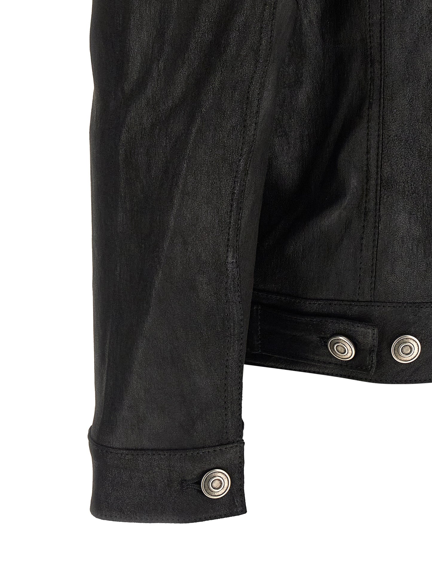 This Jacket by GIORGIO BRATO for men in denim & lamb leather black showcases a magnificent silhouette, meticulously crafted with a distinctive and functional pockets for a magnificent finish.