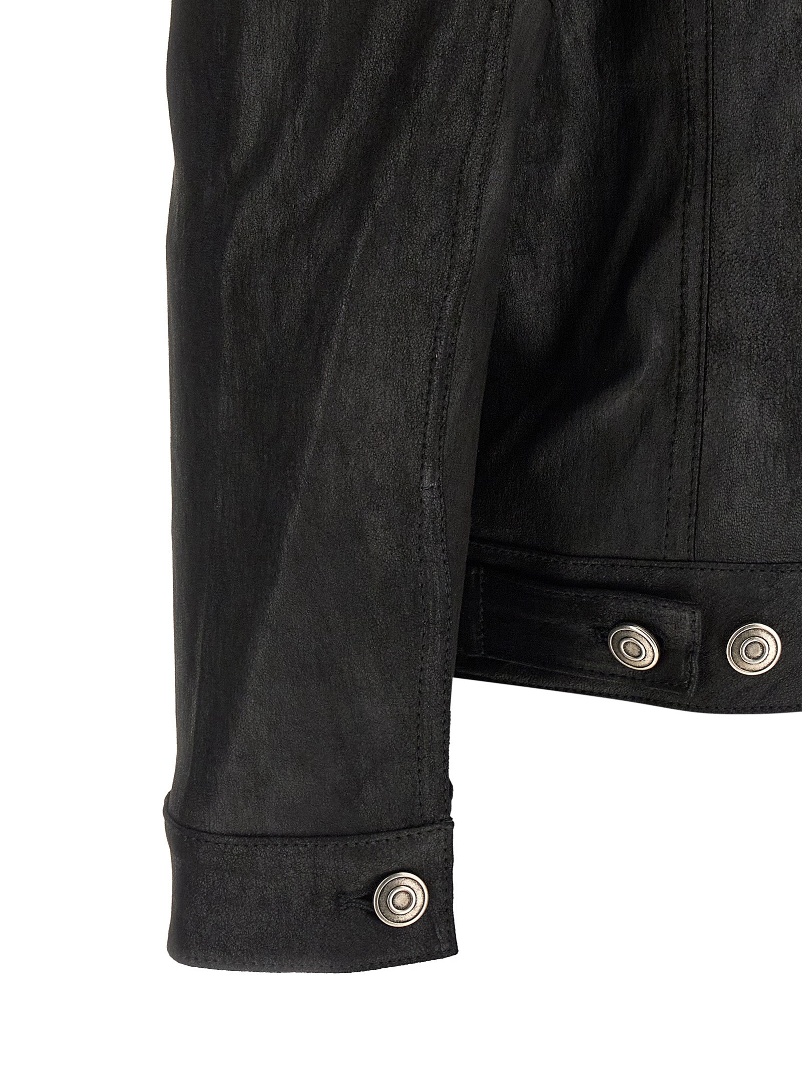 This Jacket by GIORGIO BRATO for men in denim & lamb leather black showcases a magnificent silhouette, meticulously crafted with a distinctive and functional pockets for a magnificent finish.