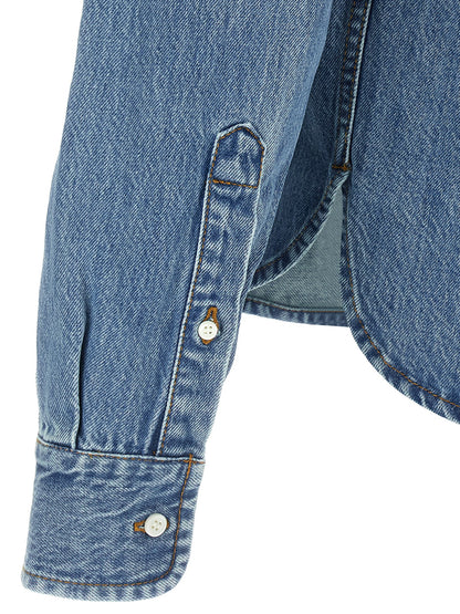 Shirt by Jacquemus for men in denim cotton blue, featuring a nuanced and nuanced for a sophisticated finish.