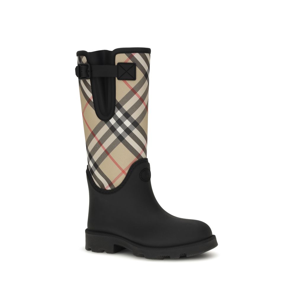 Rain Strap Boots by Burberry for women in polyamide & polyurethane black features an effortless chic silhouette from the Women's Polyamide & Polyurethane Rain Strap Boots collection, showcasing a effortless chic and refined round toe style for an effortless chic look.
