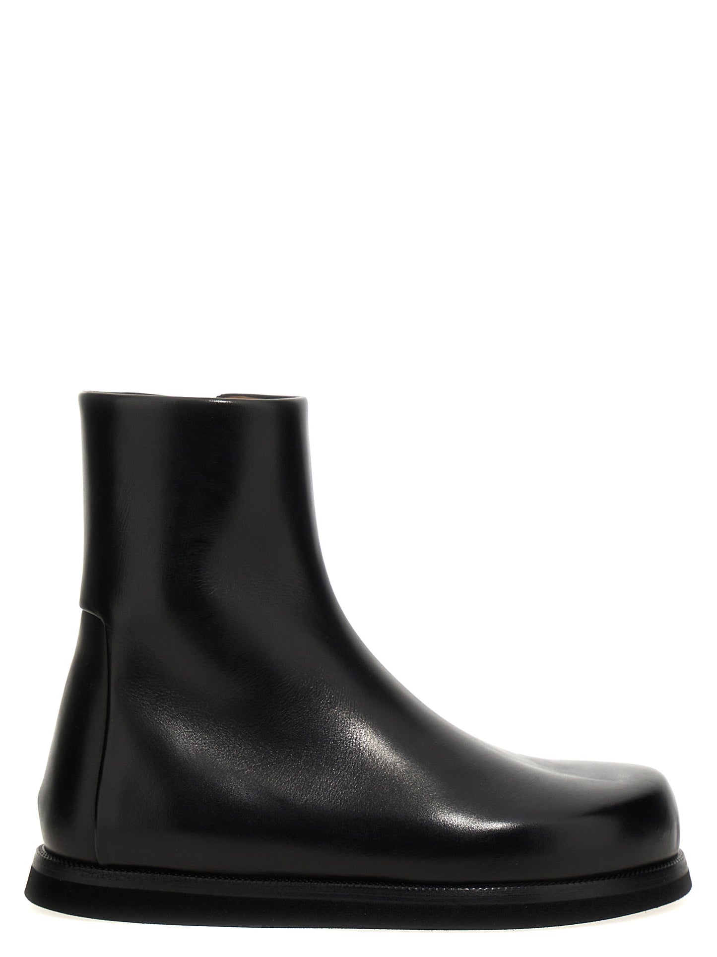 Ankle Boots by Marsell for women in calfskin leather black features an dynamic silhouette, showcasing the dynamic Women's Calfskin Leather Ankle Boots design with its distinctive and elegant .