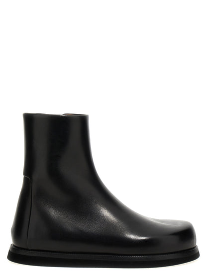 Ankle Boots by Marsell for women in calfskin leather black features an dynamic silhouette, showcasing the dynamic Women's Calfskin Leather Ankle Boots design with its distinctive and elegant .