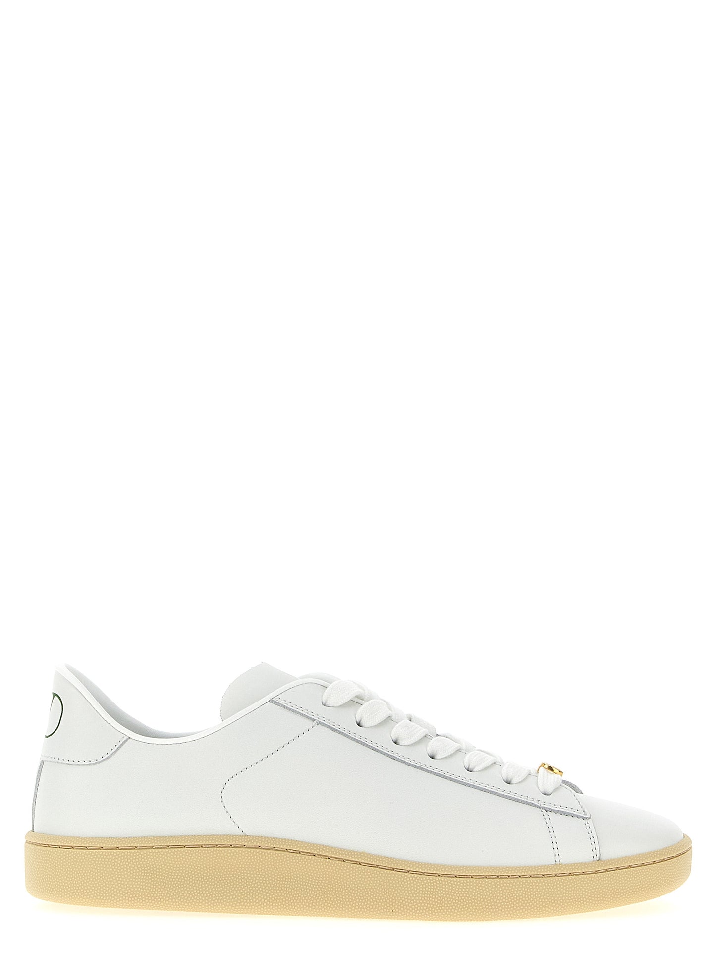 Sneakers by Valentino Garavani for men in calfskin leather white & signature features an fashionable silhouette, showcasing the premium V Logo Men's Low Top Calfskin Leather Sneakers in a fashionable low-top style that offers a fashionable finish for refined style.