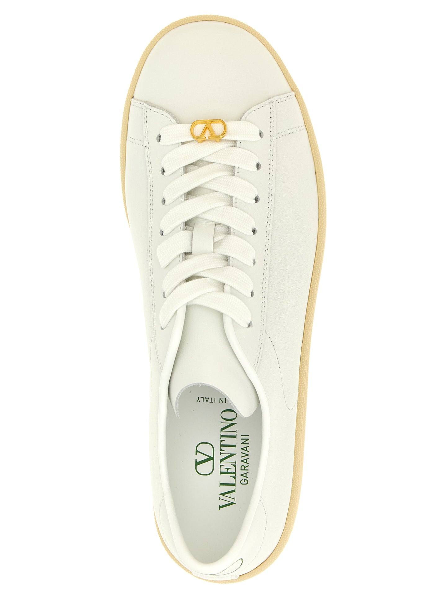 Sneakers by Valentino Garavani for men in calfskin leather white & signature features an fashionable silhouette, showcasing the premium V Logo Men's Low Top Calfskin Leather Sneakers in a fashionable low-top style that offers a fashionable finish for refined style.