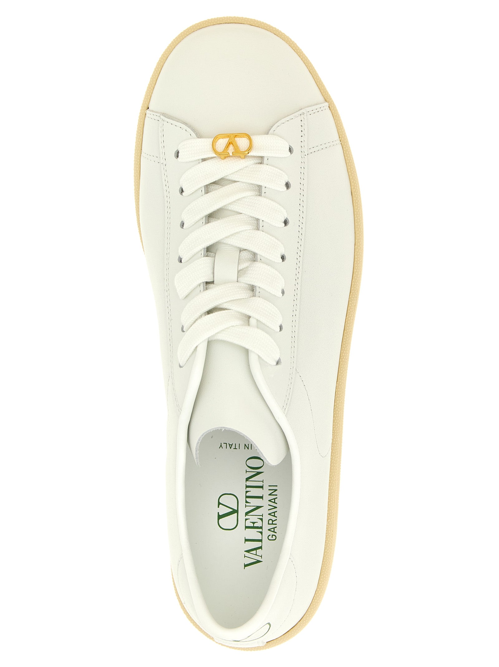 Sneakers by Valentino Garavani for men in calfskin leather white & signature features an fashionable silhouette, showcasing the premium V Logo Men's Low Top Calfskin Leather Sneakers in a fashionable low-top style that offers a fashionable finish for refined style.