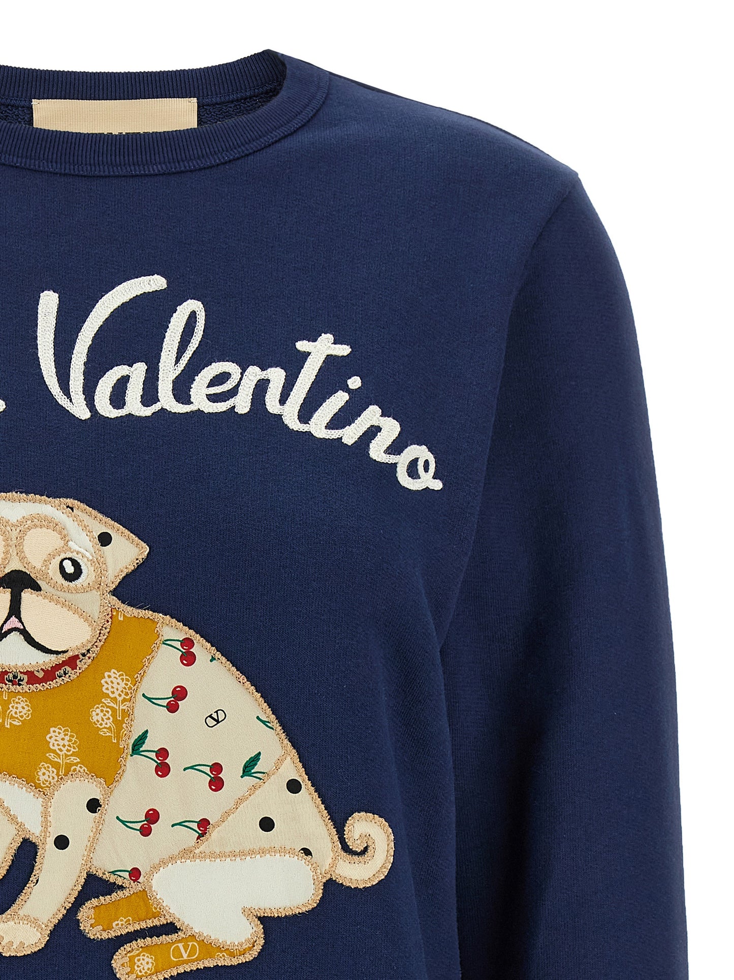Sweatshirt by Valentino Garavani for women in cotton blue features an magnificent silhouette, showcasing a sophisticated crew neckline and detail for a truly magnificent finish.
