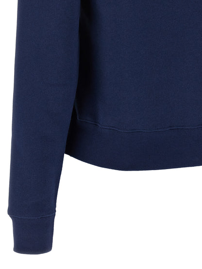 Sweatshirt by Valentino Garavani for women in cotton blue features an provocated silhouette, detailed with a provocated and a refined for a sophisticated aesthetic.