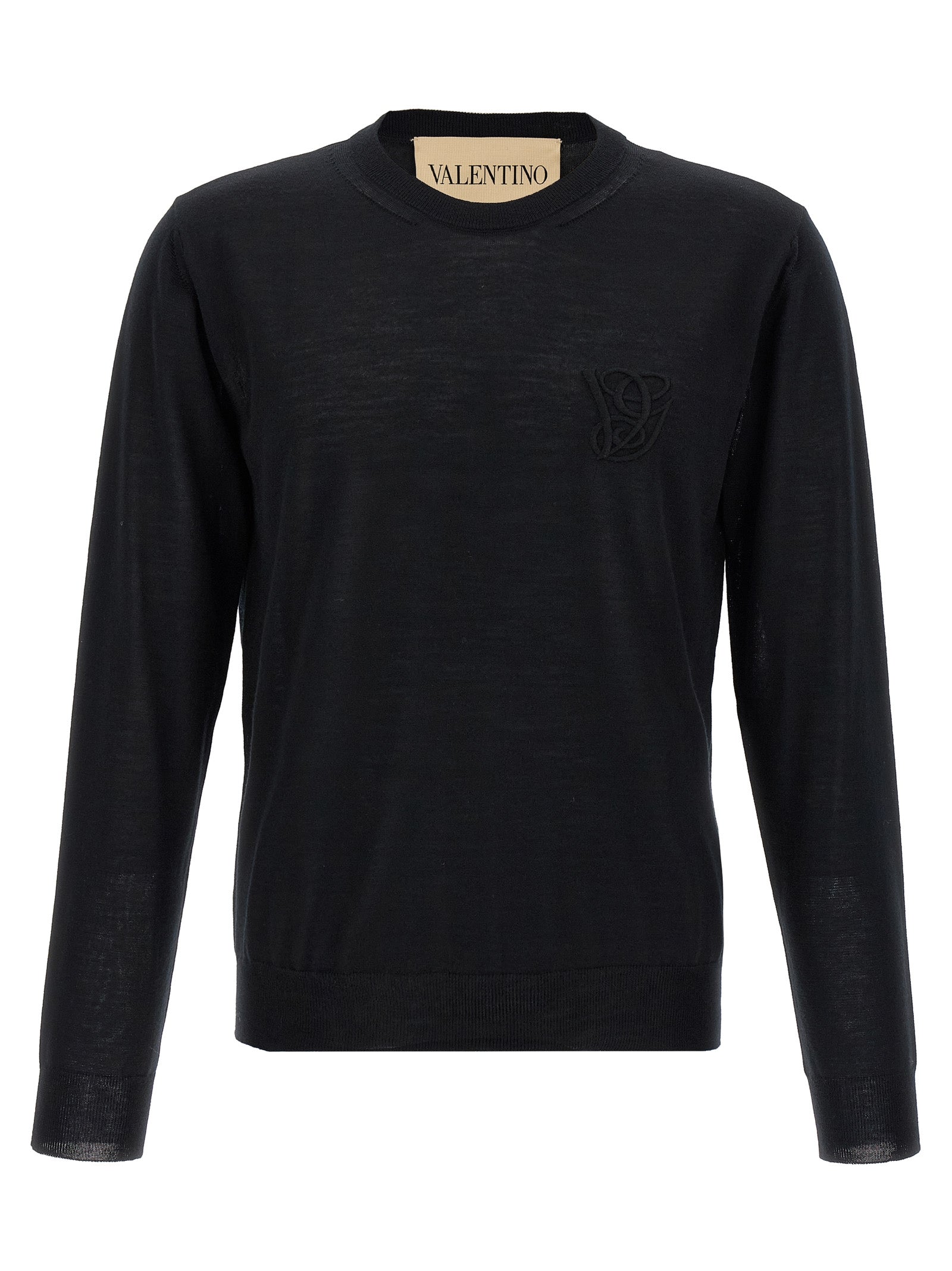 Cardigan by Valentino Garavani for men in virgin wool black features an impeccable silhouette, showcasing a sophisticated crew neckline and detail for a truly impeccable finish.