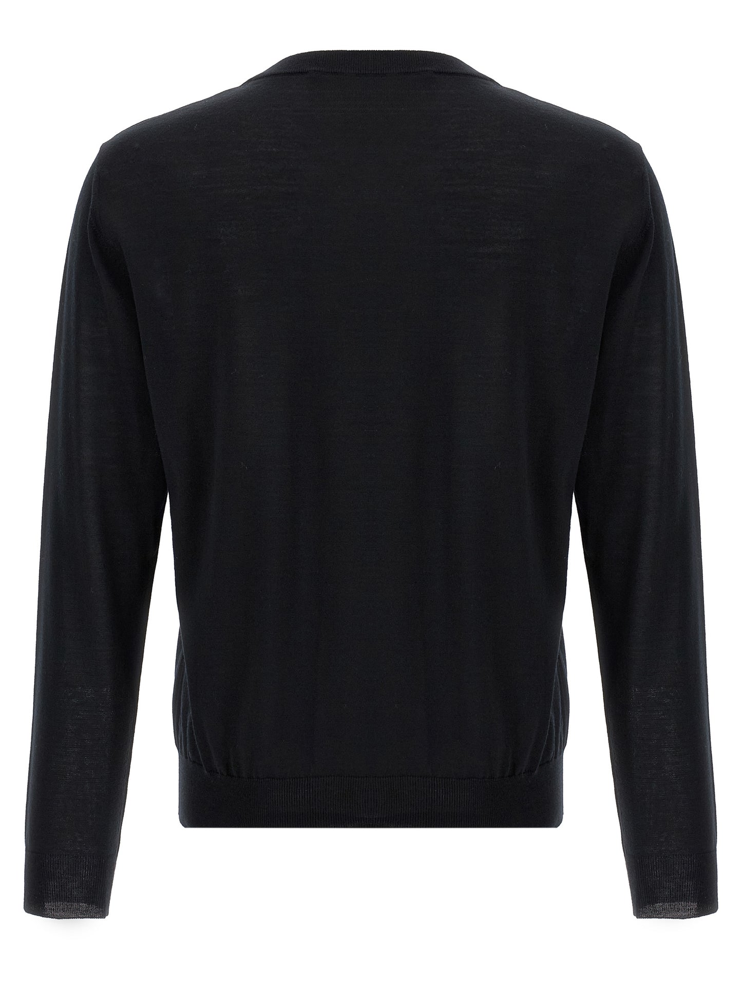 Cardigan by Valentino Garavani for men in virgin wool black features a nuanced silhouette with a refined crew neckline and nuanced detailing for a sophisticated look.