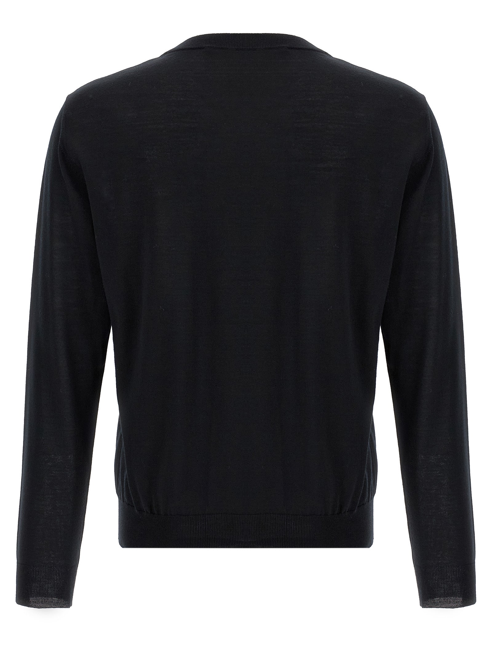 Cardigan by Valentino Garavani for men in virgin wool black features a nuanced silhouette with a refined crew neckline and nuanced detailing for a sophisticated look.