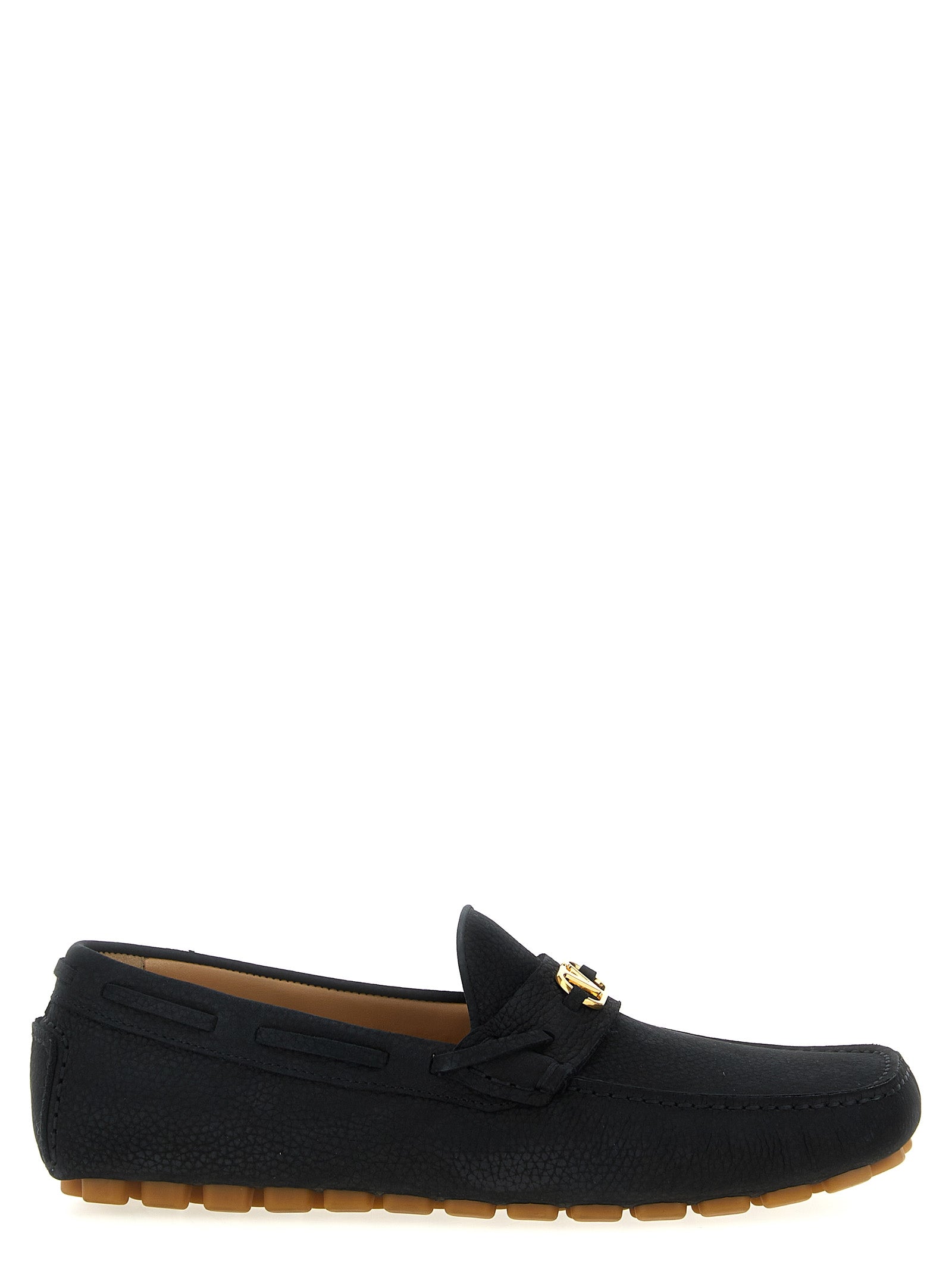 Loafer Slip-On Shoes by Valentino Garavani for men in calfskin leather black & signature showcases a resplendent V Logo Men's Calfskin Leather Loafer Slip-On Shoes aesthetic, defined by its resplendent and elegant .