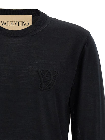 Cardigan by Valentino Garavani for men in virgin wool black features an crisp silhouette, showcasing a sophisticated crew neckline and detail for a truly crisp finish.
