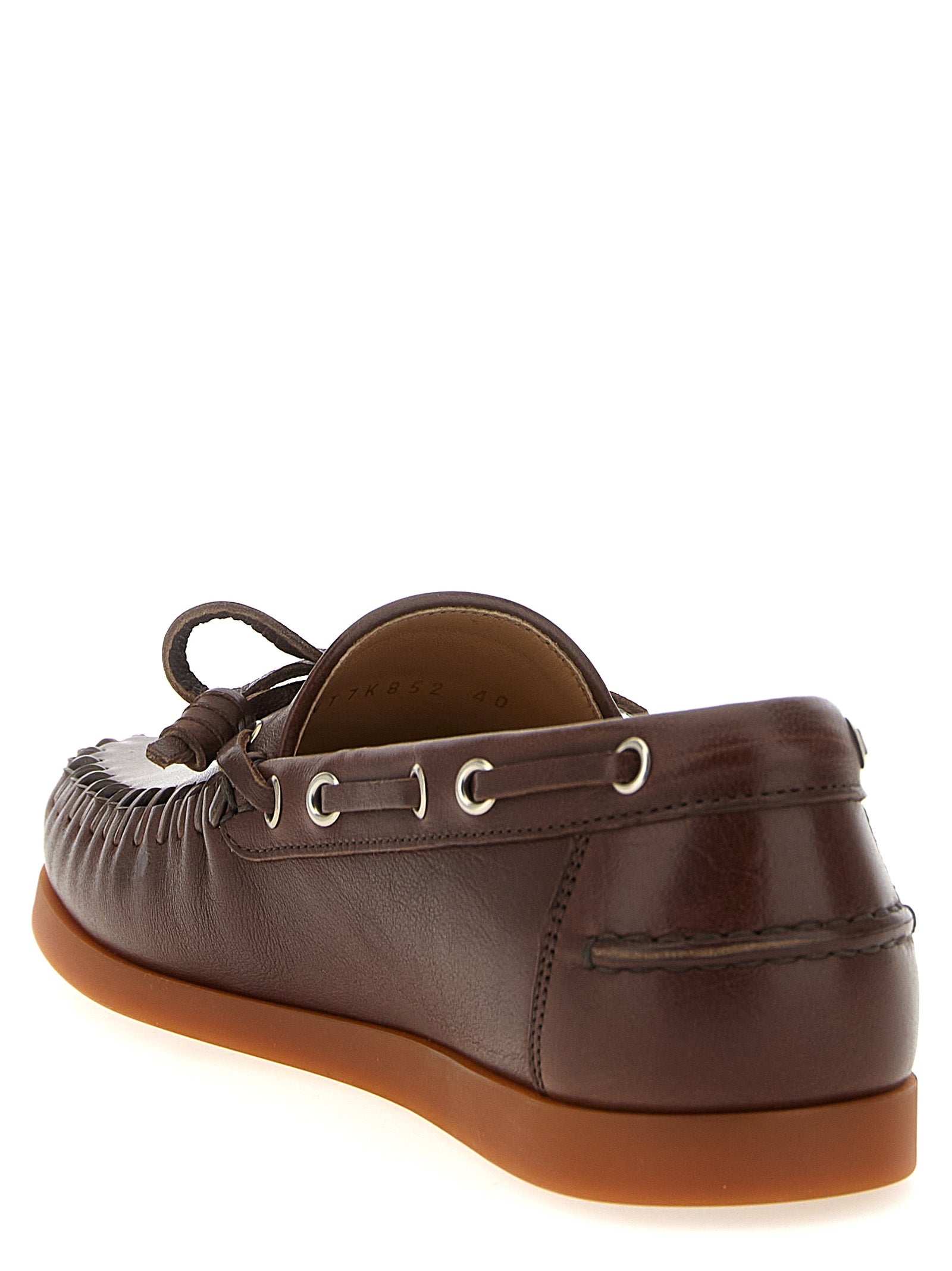 Boat Flat Shoes by Valentino Garavani for men in buffalo leather brown & signature showcases a enchanting silhouette as part of the V Logo Men's Buffalo Leather Boat Flat Shoes collection, defined by a enchanting and for a enchanting look.