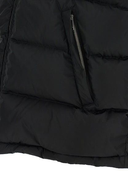 Hooded Vest by Valentino Garavani for men in polyamide black & signature features a chic silhouette, expertly detailed with a refined and premium hooded & insulated for a truly chic look.