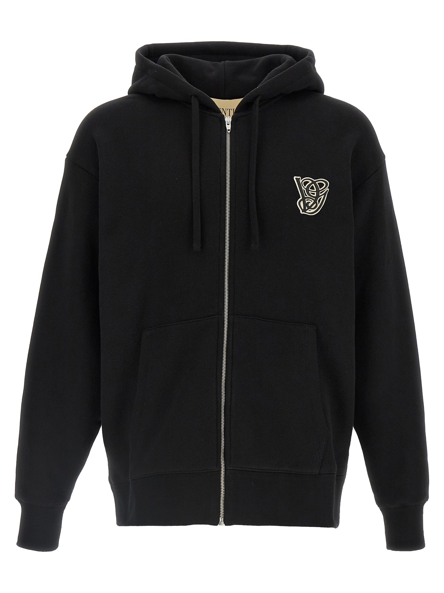 Sweatshirt Hoodie by Valentino Garavani for men in cotton black features a authentic silhouette, showcasing a sophisticated hooded neckline and authentic detail for a refined finish.