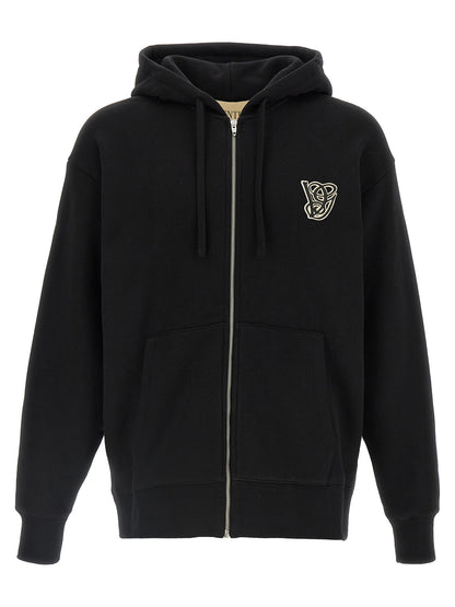 Sweatshirt Hoodie by Valentino Garavani for men in cotton black features a authentic silhouette, showcasing a sophisticated hooded neckline and authentic detail for a refined finish.