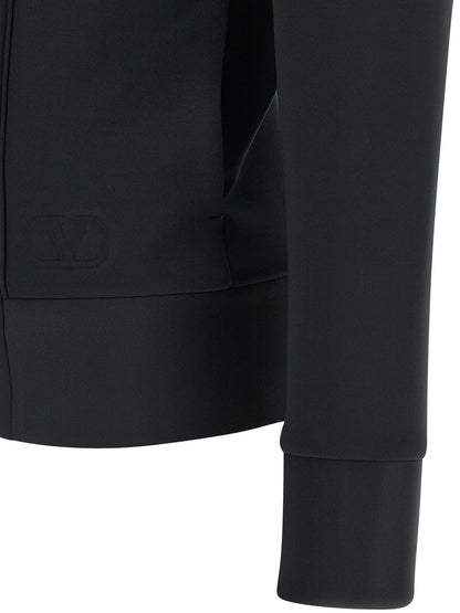Sweatshirt Hoodie by Valentino Garavani for men in stretch polyester black & signature features a edgy silhouette, detailed with a edgy and for a refined finish.
