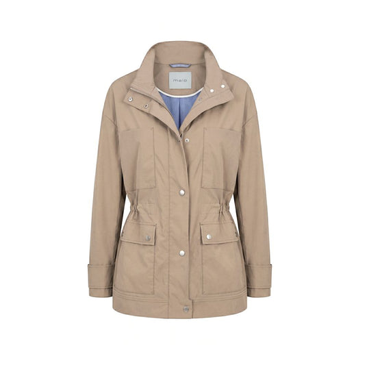 Overcoat by Malo for women in polyurethane cotton brown features a cosy chic silhouette, artfully detailed with a sophisticated high-collar neckline and premium pockets for a cosy chic finish.