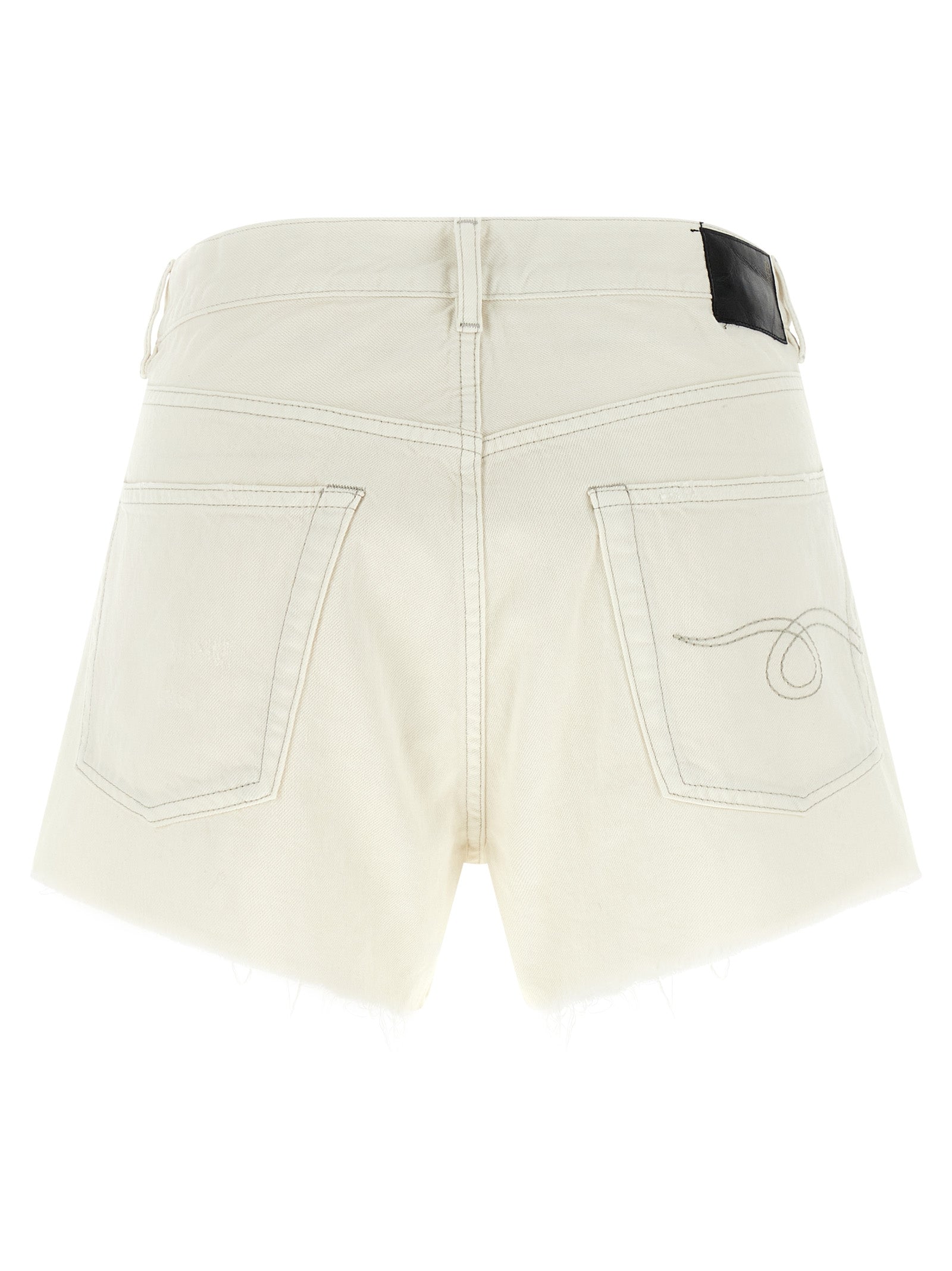 Denim Shorts by R13 for women in denim cotton white features an effortlessly on trend silhouette, showcasing a effortlessly on trend and short cut with a comfortable for a refined look.