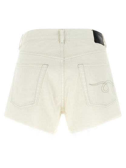 Denim Shorts by R13 for women in denim cotton white features an effortlessly on trend silhouette, showcasing a effortlessly on trend and short cut with a comfortable for a refined look.