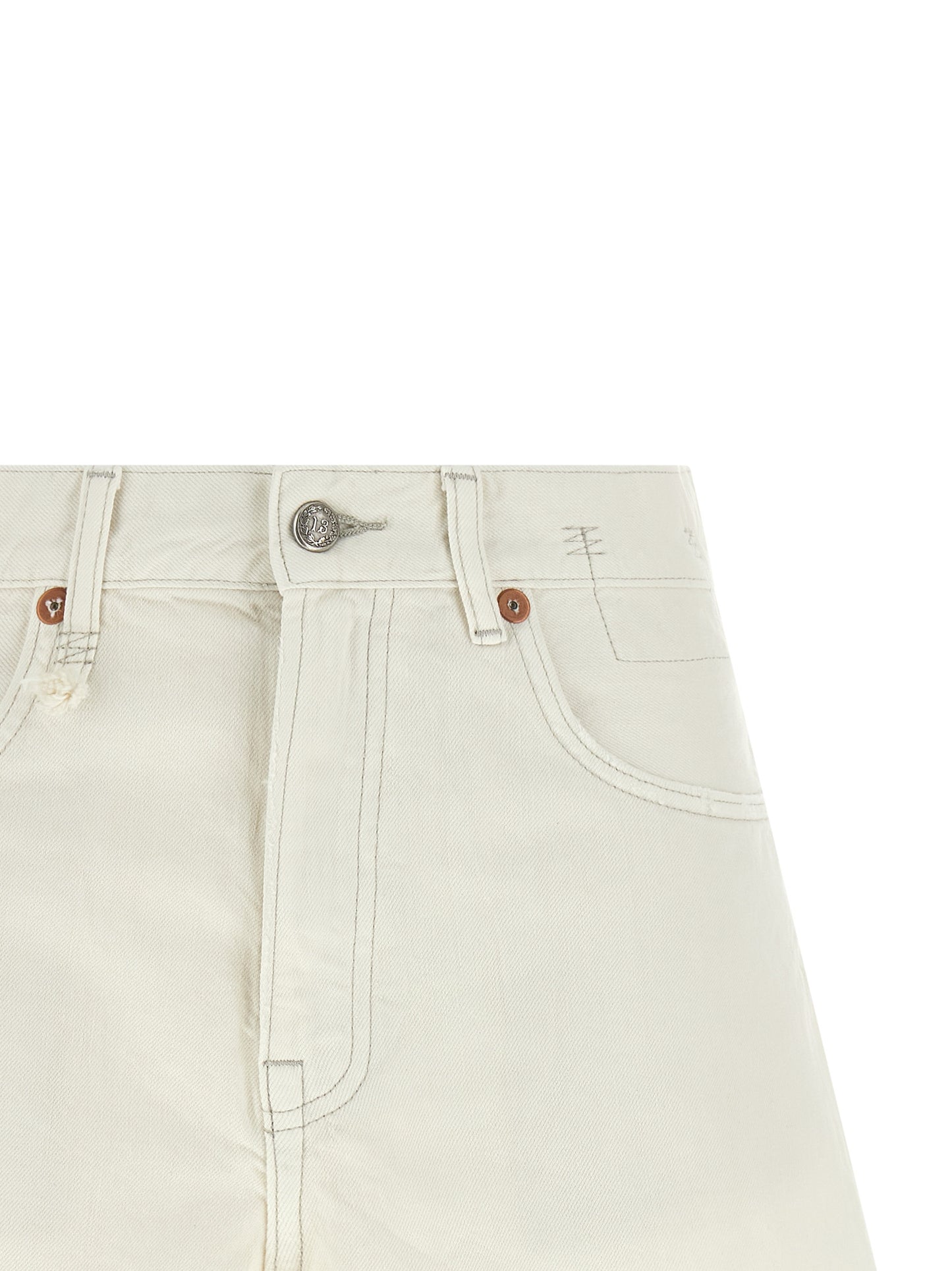 Denim Shorts by R13 for women in denim cotton white features an stylish with a short and , showcasing an stylish silhouette for a premium, high-fashion look.