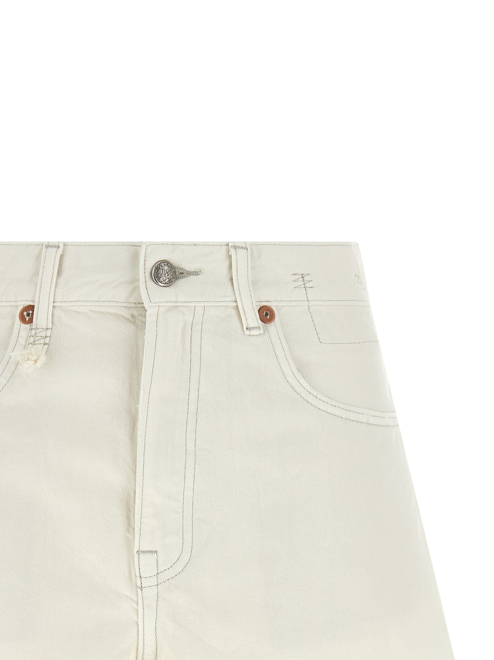 Denim Shorts by R13 for women in denim cotton white features an stylish with a short and , showcasing an stylish silhouette for a premium, high-fashion look.