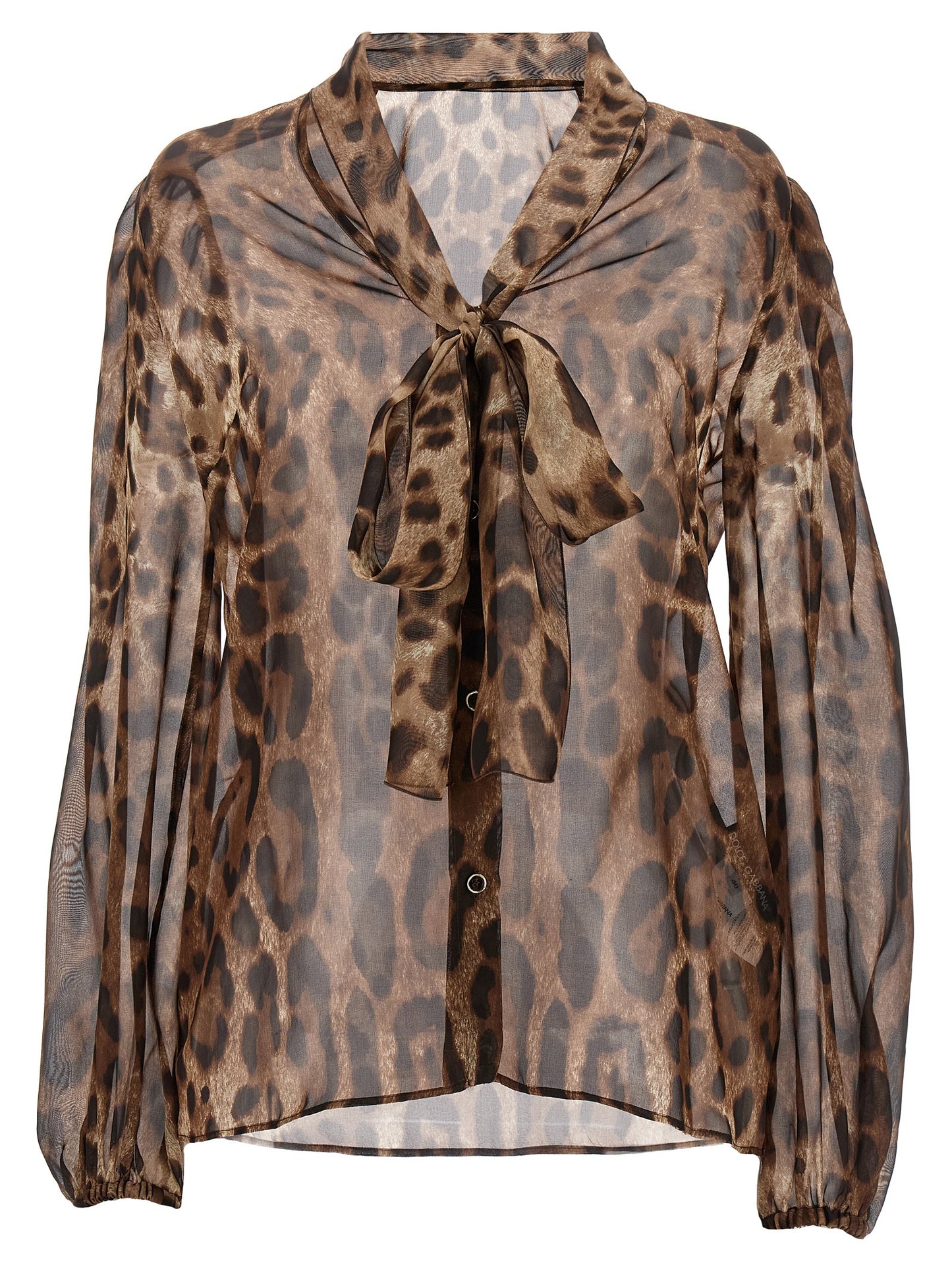 Dolce & Gabbana Women's Silk Blouse - Animal Multicolor Transparent Print