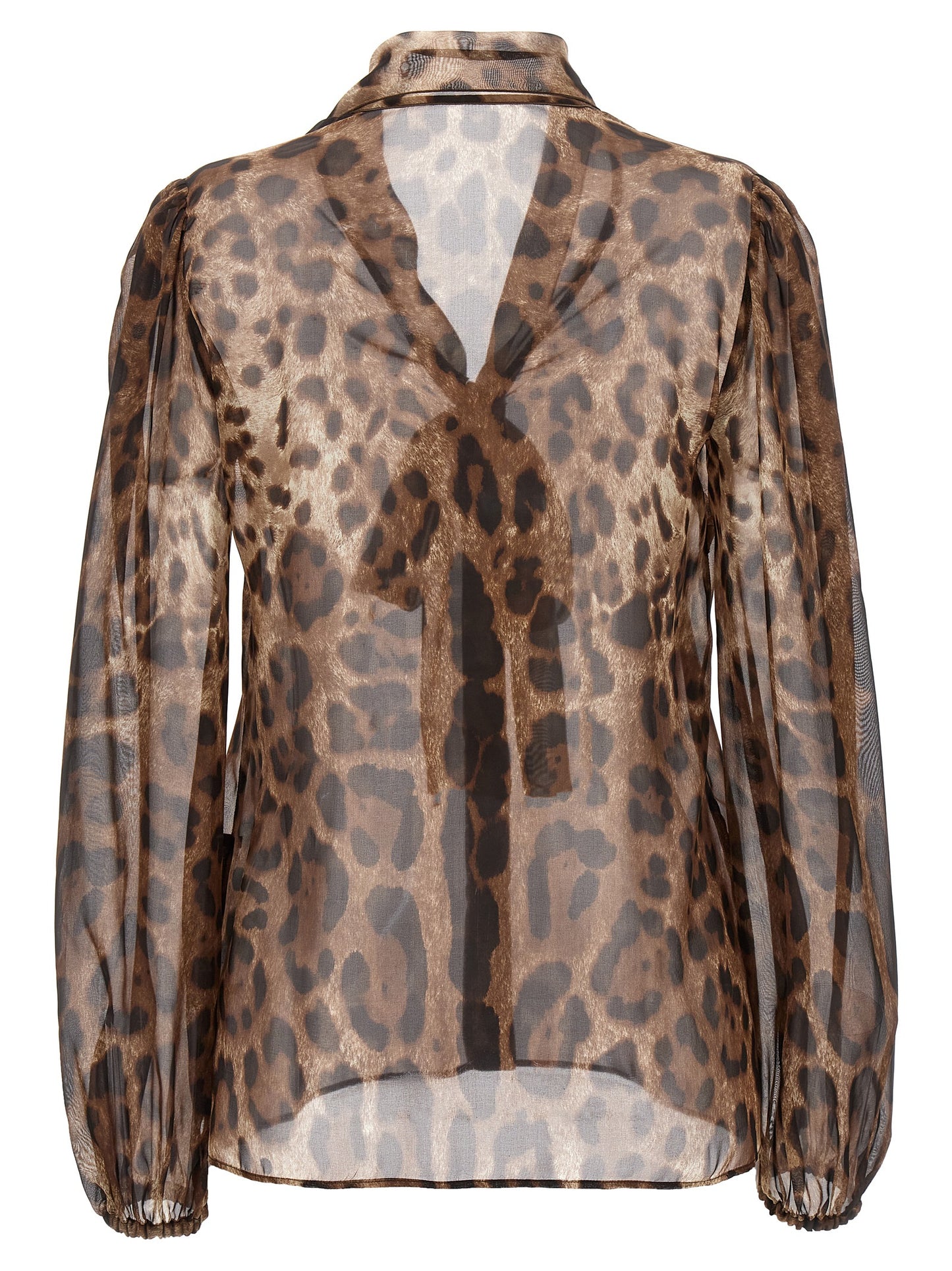 Dolce & Gabbana Women's Silk Blouse - Animal Multicolor Transparent Print