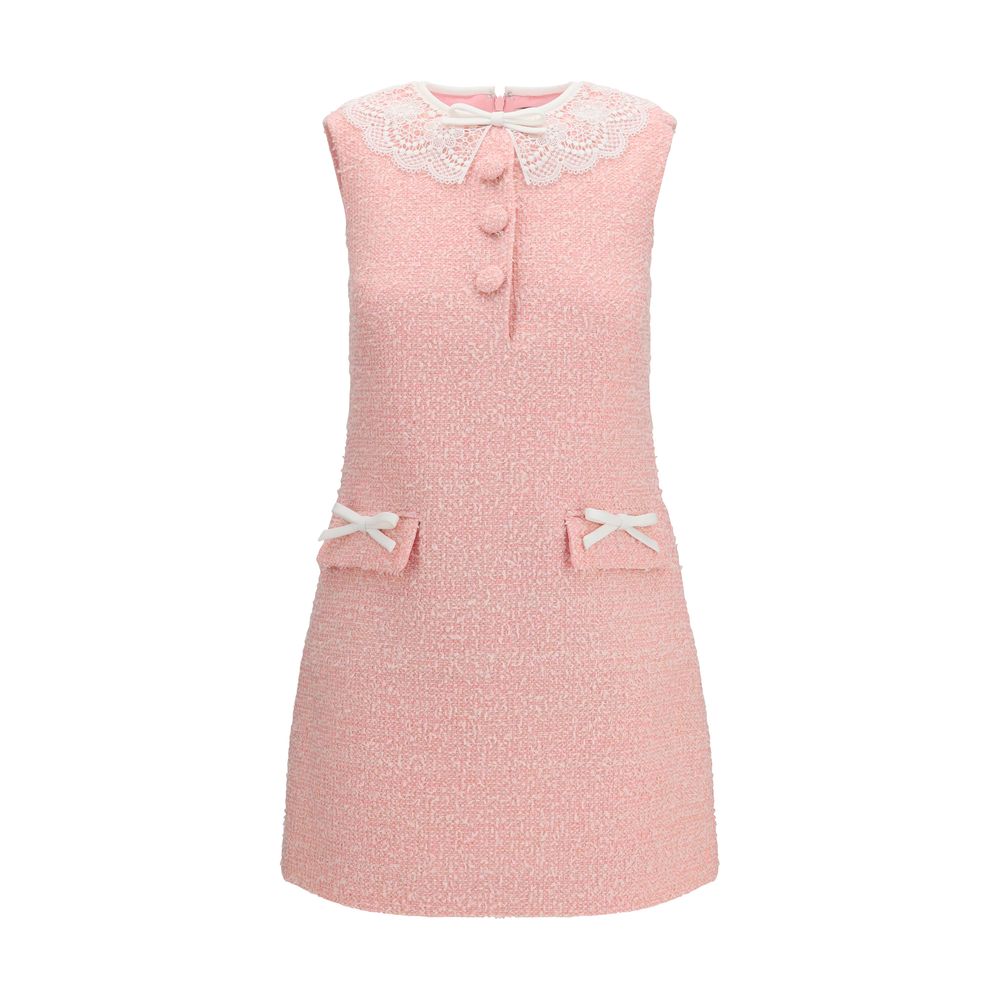 Dress by Self-Portrait for women in polyamide polyester acrylic wool multicolor & patterned features an sultry silhouette defined by a and sleeveless, falling to an sultry short mini for a sultry look.