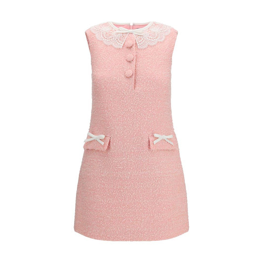 Dress by Self-Portrait for women in polyamide polyester acrylic wool multicolor & patterned features an sultry silhouette defined by a and sleeveless, falling to an sultry short mini for a sultry look.
