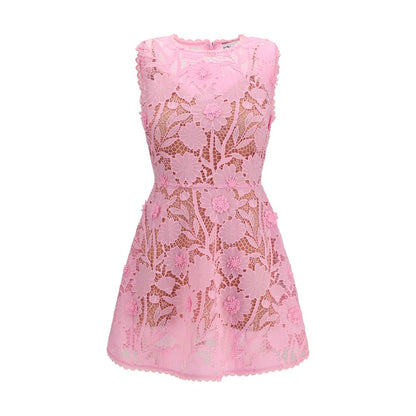 Dress by Self-Portrait for women in polyester multicolor, patterned & floral presents a sinuous silhouette, showcasing a sophisticated and sleeveless detailed with a sinuous short mini for a refined finish.