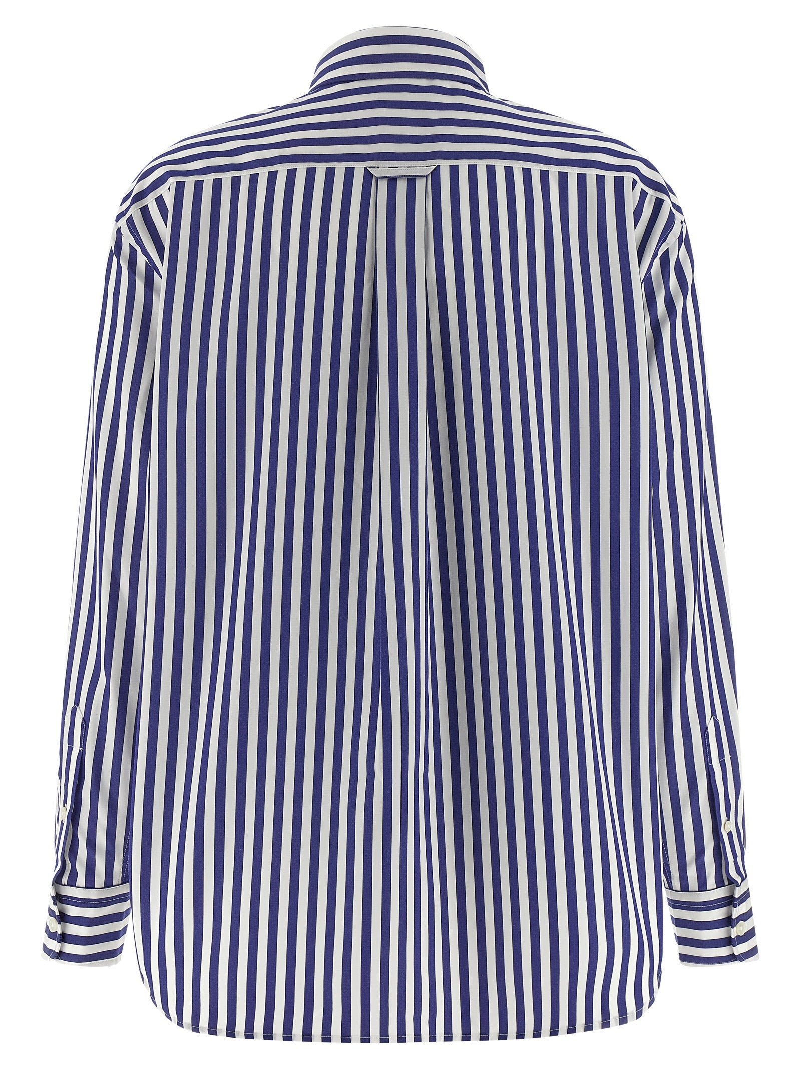 Blouse by Polo Ralph Lauren for women in cotton blue & striped, featuring a nuanced and nuanced for a sophisticated finish.