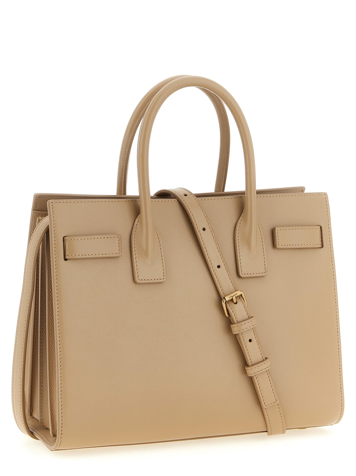 Handbag by Saint Laurent for women in calfskin leather beige features a exquisite silhouette, showcasing a secure and exquisite with versatile shoulder-strap, handle & adjustable-strap for a exquisite finish.