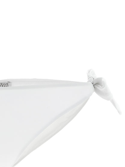 Swim Briefs by Brunello Cucinelli for women in stretch polyamide white features a resort ready silhouette from the Women's Stretch Polyamide Swim Briefs collection, showcasing a resort ready finish with a streamlined resort ready fit.