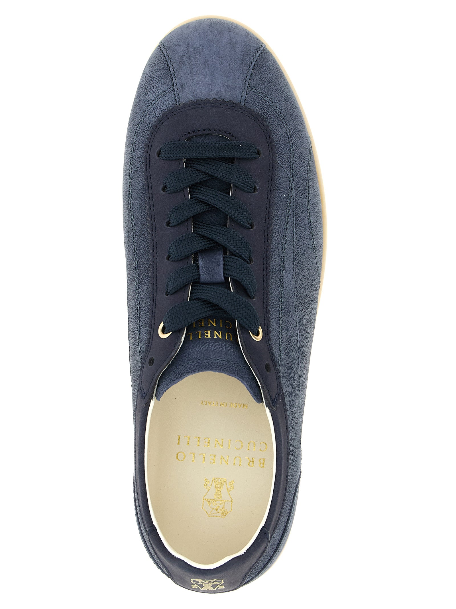 Sneakers by Brunello Cucinelli for men in suede & nubuck calfskin leather blue features an timeless silhouette from the Men's Low Top Suede & Nubuck Calfskin Leather Sneakers collection, showcasing a signature low-top style with an timeless finish.
