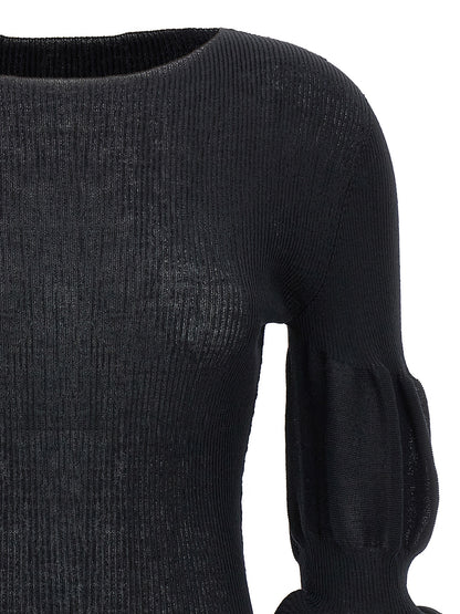 Sweatshirt by Issey Miyake for women in ramie & polyester black features an magnificent silhouette, showcasing a sophisticated and detail for a truly magnificent finish.