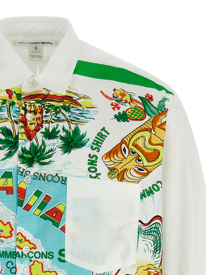 Shirt by Comme Des Garçons for men in cotton multicolor & patterned showcases a sublime silhouette, artfully detailed with a sublime and for a sophisticated, sublime finish.